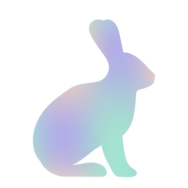 Rabbit hare silhouette gradient design isolated