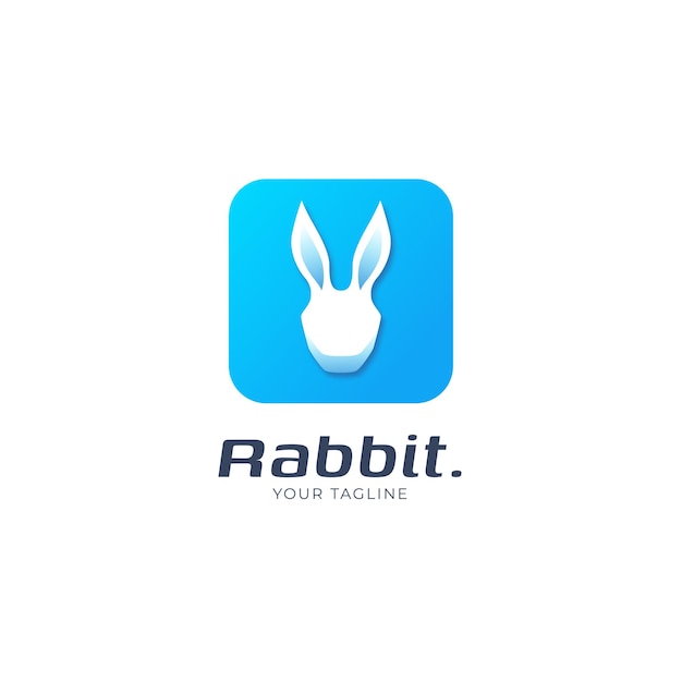 Rabbit head logo design template