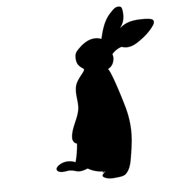 Rabbit on hind legs black silhouette isolated vector