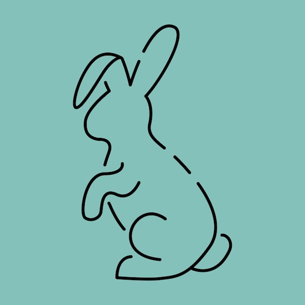 Rabbit line icon vector 2023 rabbit year christmas animal theme