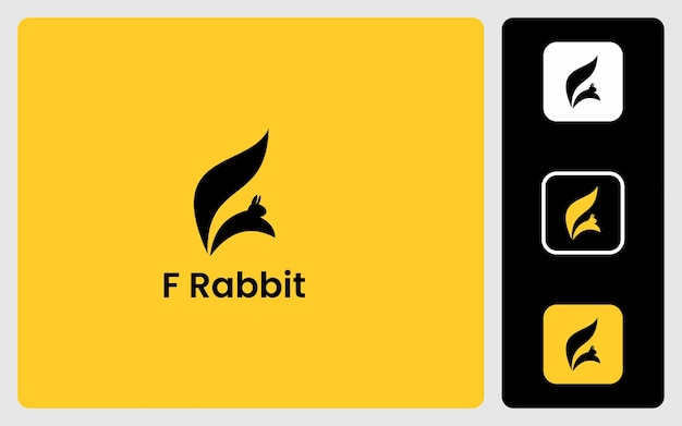 rabbit logo combination letter F