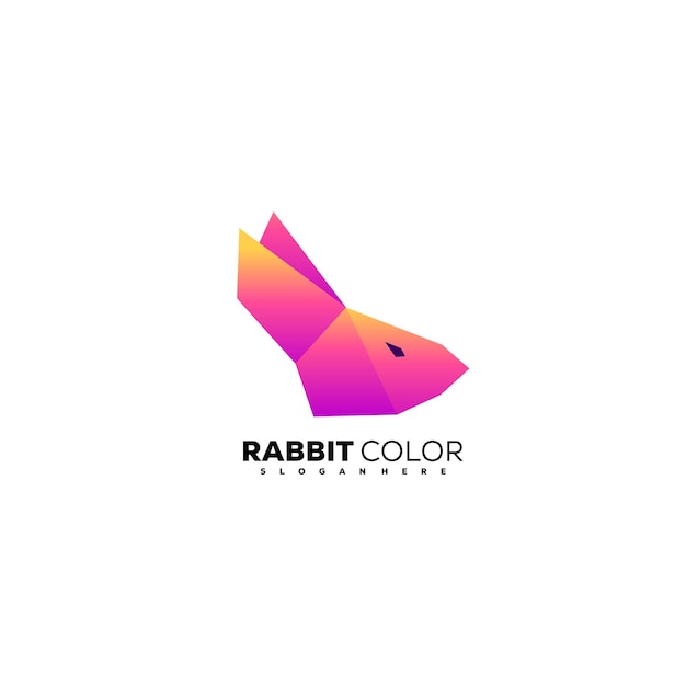 Rabbit logo design gradient colorful icon