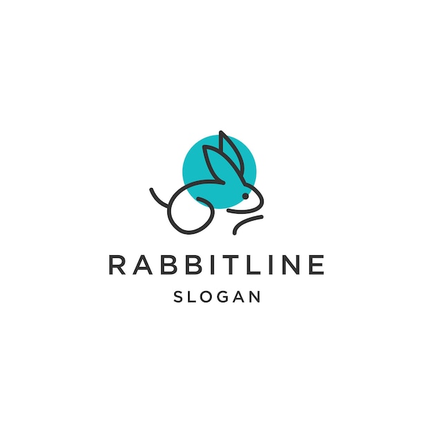 Rabbit logo design icon vector template