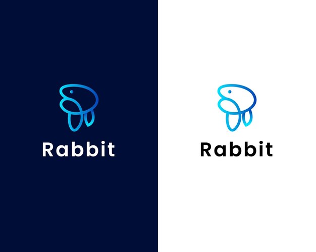 rabbit logo design template