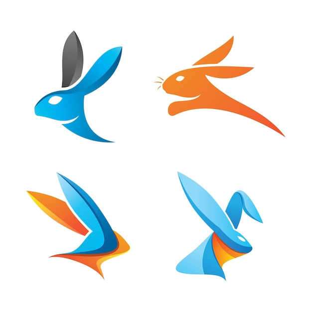 Rabbit logo images illustration