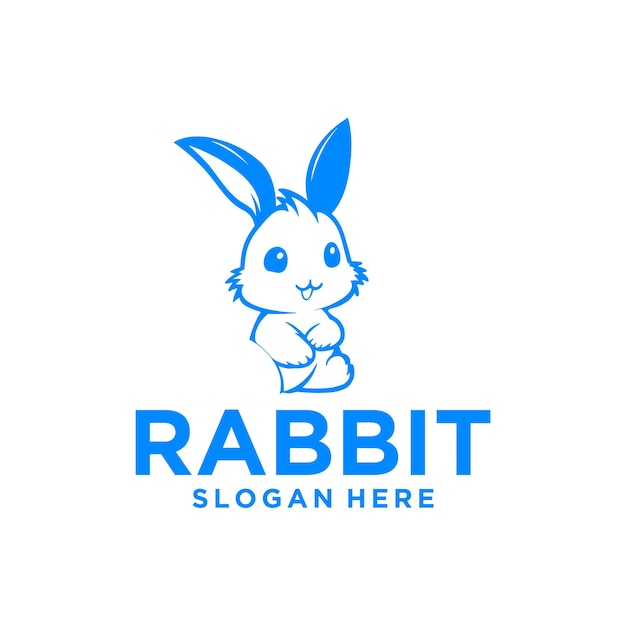 Rabbit mascot logo vector illustration