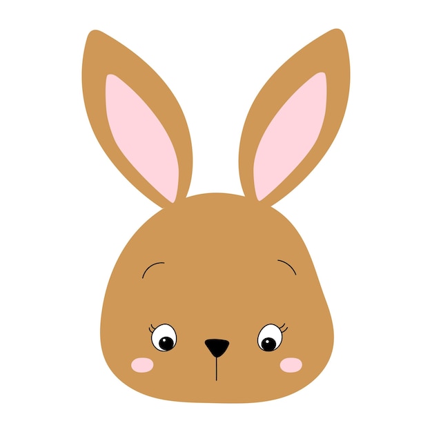 Rabbit portrait on white background isolated vector