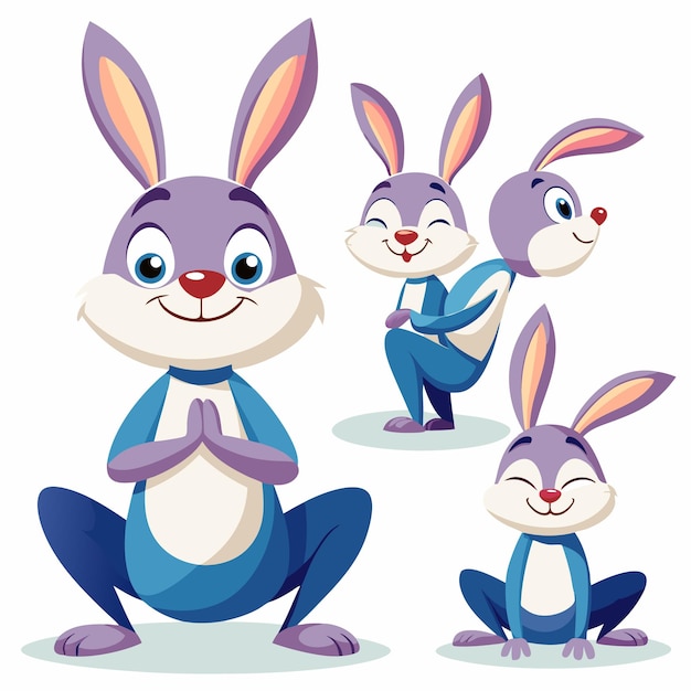 Rabbit pose vector set