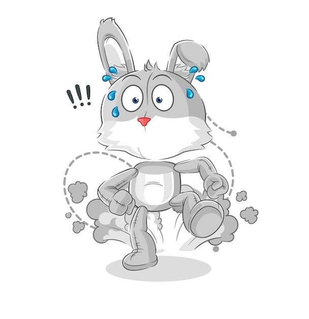 Rabbit running illustration character vector