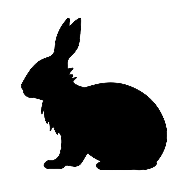 rabbit silhouette animal mammal pet easter wildlife isolated black cute vector domestic