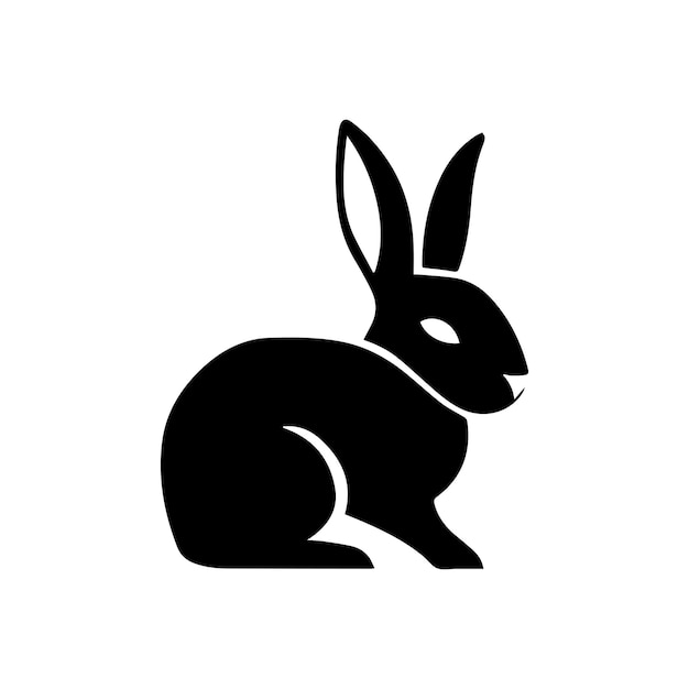 Rabbit silhouette Rabbit logo in black