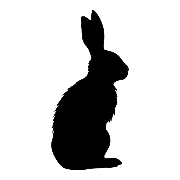 Rabbit silhouette sketch art