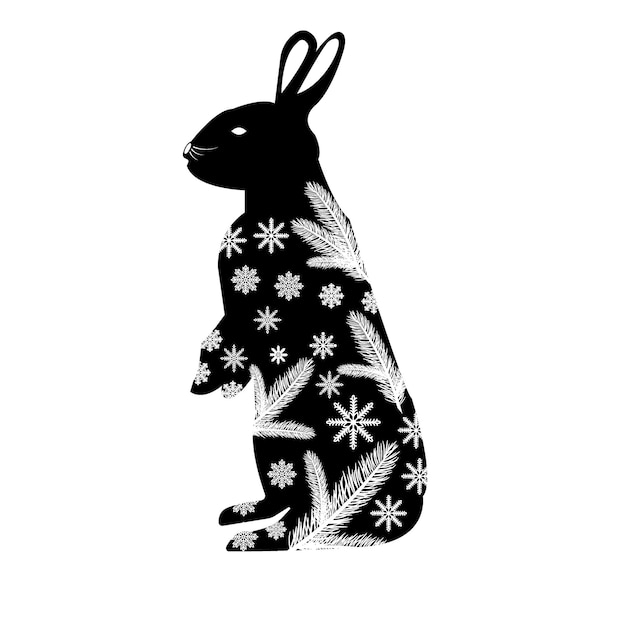 Rabbit silhouette symbol of the year