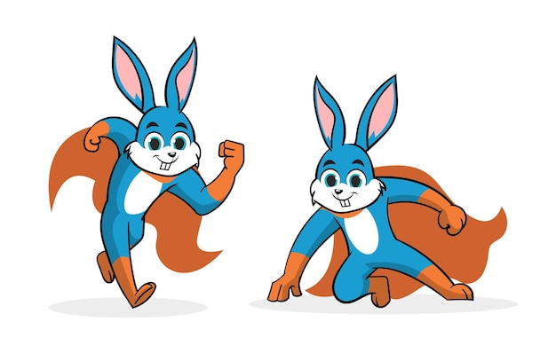 Rabbit super hero costume cartoon mascots