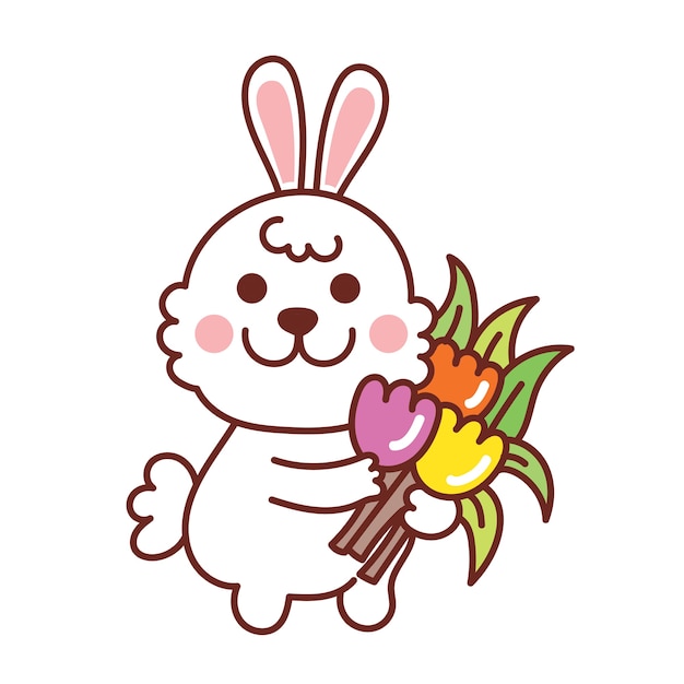 Rabbit with bouquet