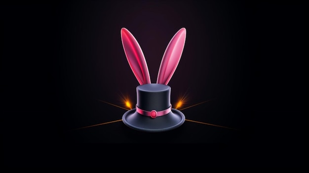 a rabbit with a rabbit ears and a black background with firework in the middle