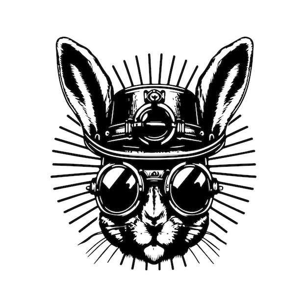 Rabbit with a Steampunk Hat A Unique and Memorable Logo illustration