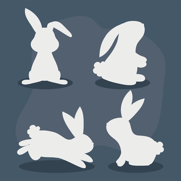 Rabbits icon set