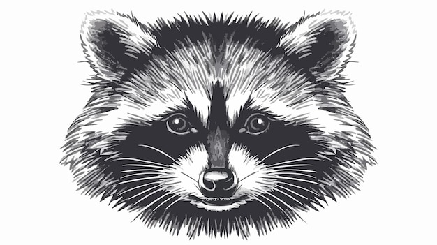 Raccoon Animal Top Vector Illustration Handdrawn Vect