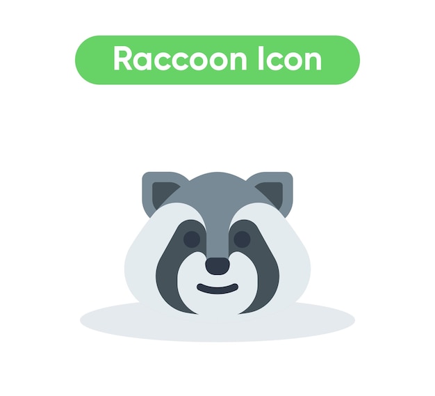 Vector raccoon animal vector emoji icon illustration