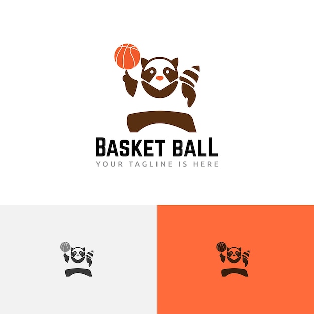 Raccoon Basketball Sport Club Games Healthy Life Logo