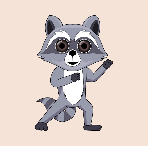 Raccoon Cartoon Character design illustration