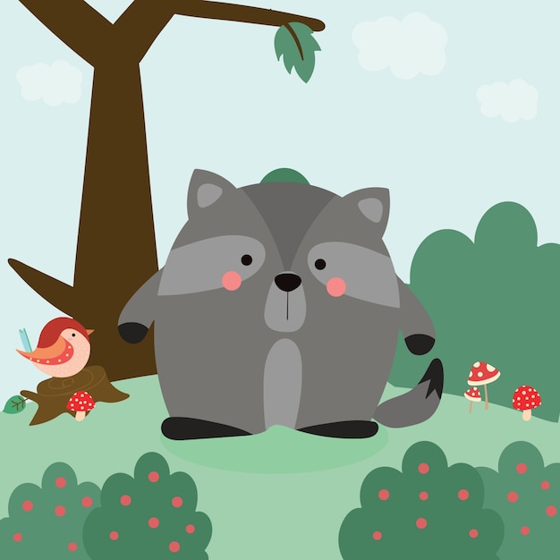 Raccoon cartoon