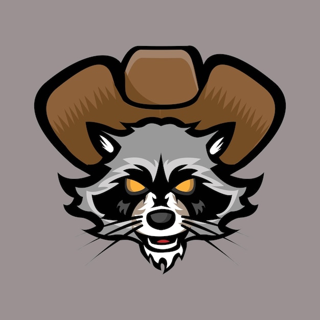 Raccoon Cowboy Logo