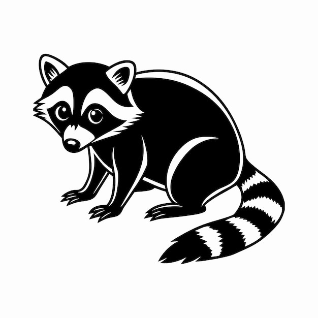 Raccoon Crouching Svg