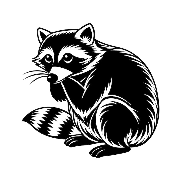 Vector raccoon grooming svg