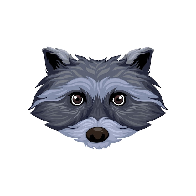 Raccoon Head symbol logo cartoon illustration vector