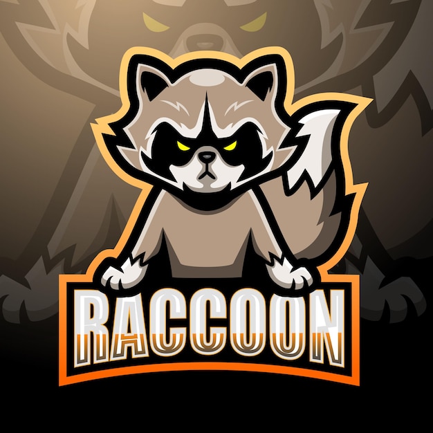 Raccoon mascot esport logo design