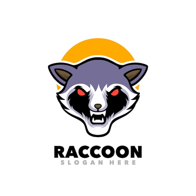 Raccoon mascot head logo vector