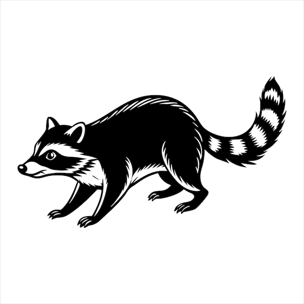 Vector raccoon running svg