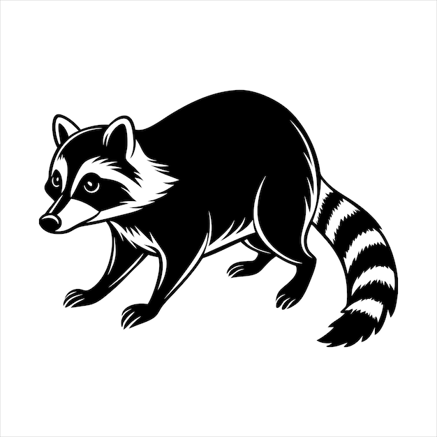 Vector raccoon running svg