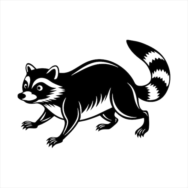 Vector raccoon running svg