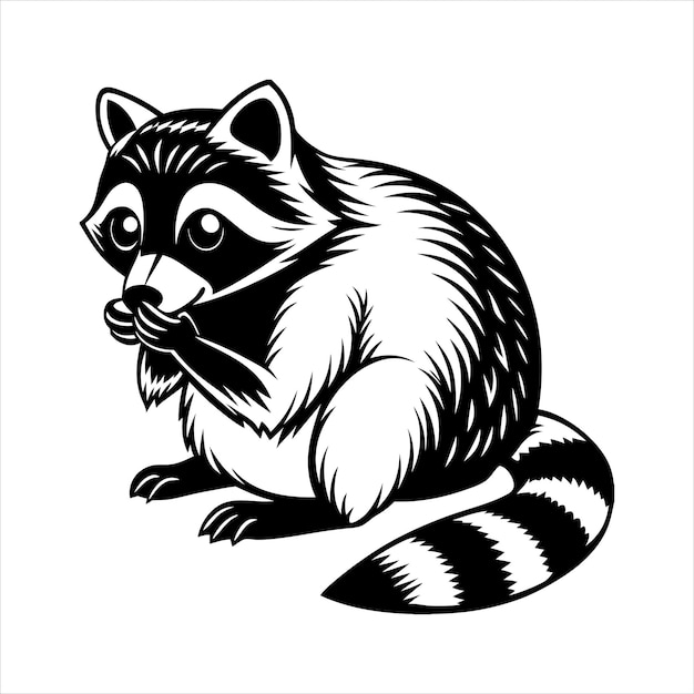 Vector raccoon scratching svg