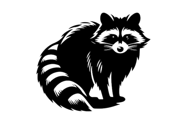 Raccoon Silhouette Vector Animal Illustration