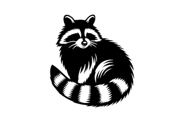 Raccoon Silhouette Vector Animal Illustration