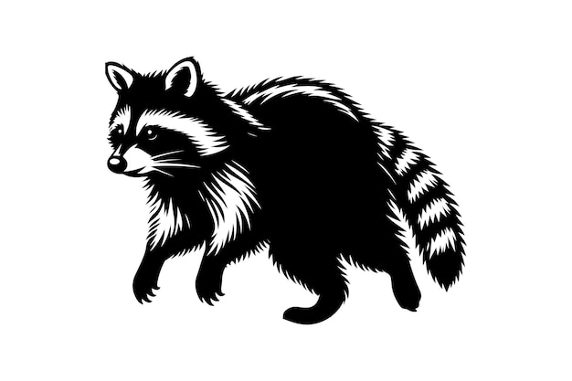 Raccoon Silhouette Vector Animal Illustration