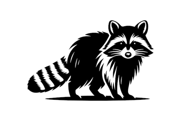 Raccoon Silhouette Vector Animal Illustration