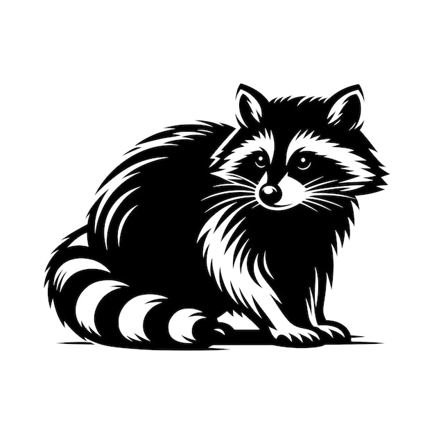 Raccoon silhouette vector illustration