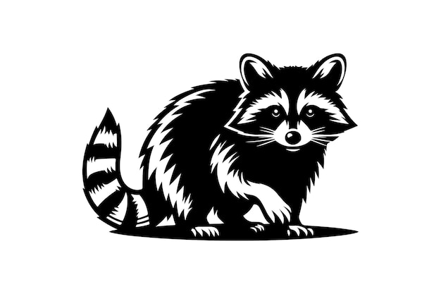 Vector raccoon silhouette vector illustration