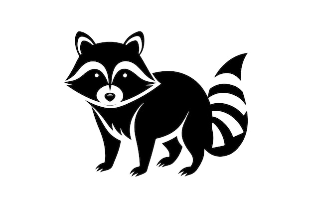 Raccoon silhouette vector illustration