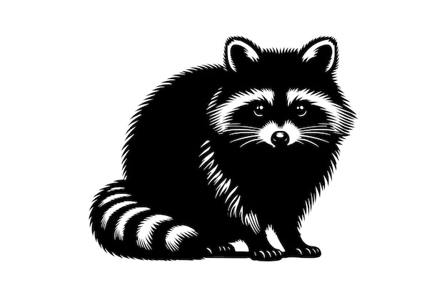 Raccoon silhouette vector illustration