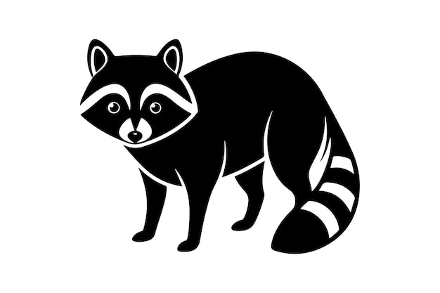 Raccoon silhouette vector illustration