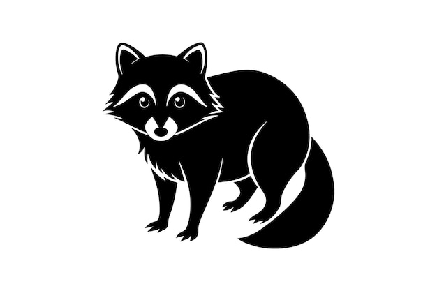 Raccoon silhouette vector illustration