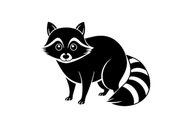 Raccoon silhouette vector illustration