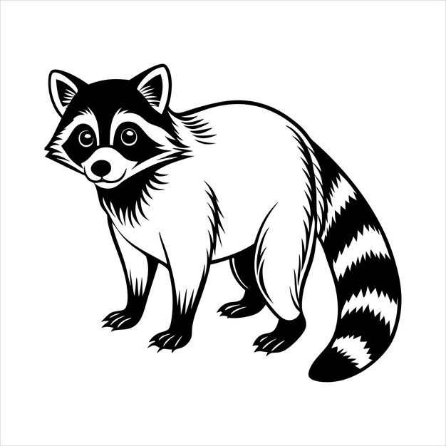 Raccoon Standing on All Fours Svg