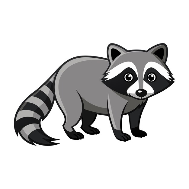 Vector raccoon standing on all fours svg